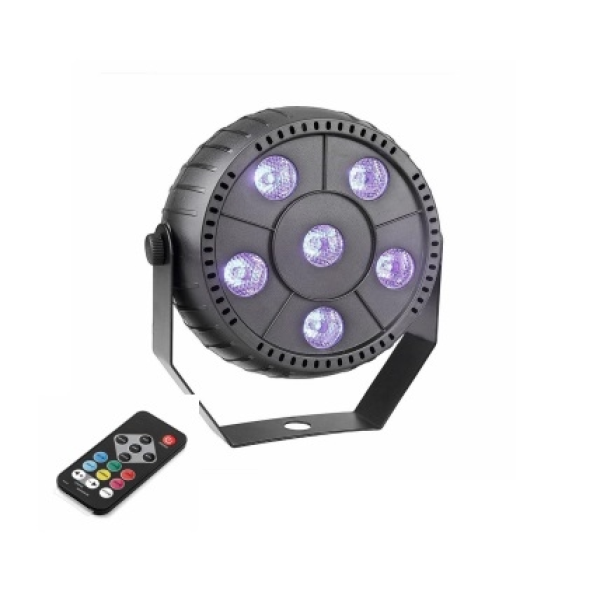 Ультрафіолетовий LED прожектор із пультом керування New Light BAT-5SU LED PAR LIGHT 6*1W Ультрафіолетовий LED прожектор із пультом керування New Light BAT-5SU LED PAR LIGHT 6*1W