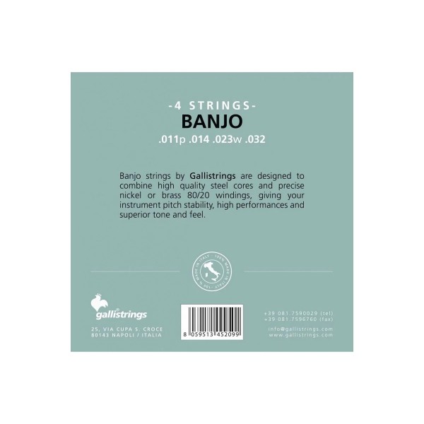 Струни для банджо Gallistrings G204