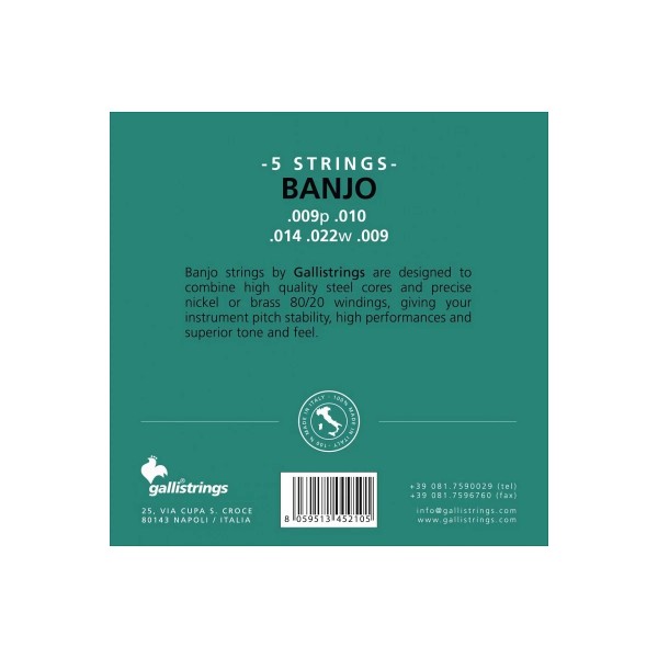 Струни для банджо Gallistrings G210