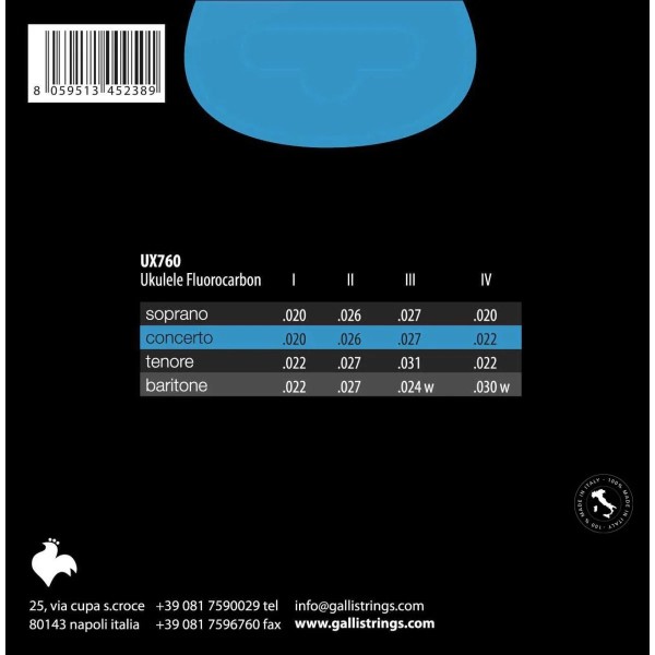 Струни для укулеле Gallistrings UX760