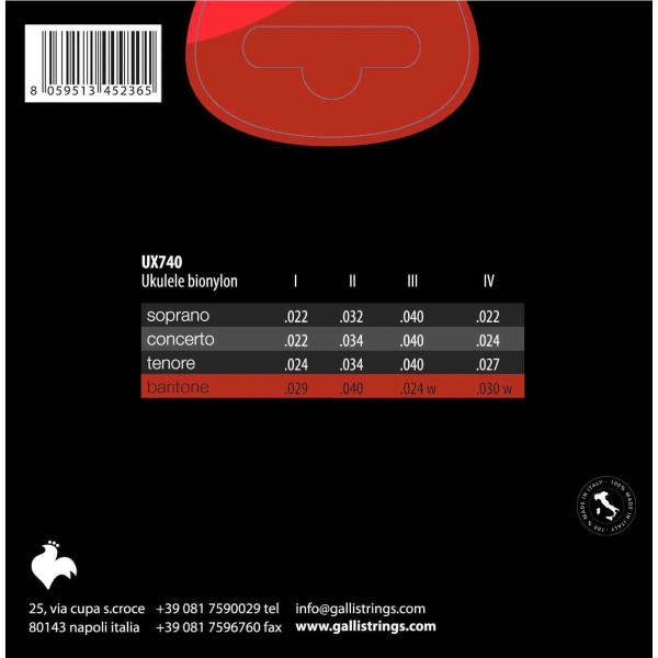 Струни для укулеле Gallistrings UX740