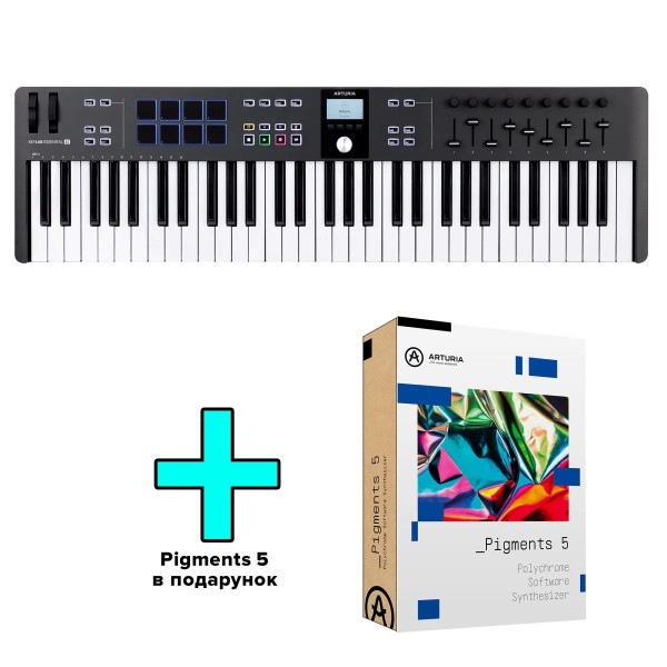 MIDI-клавіатура Arturia KeyLab Essential 61 mk3 (Black) + Arturia Pigments MIDI-клавіатура Arturia KeyLab Essential 61 mk3 (Black) + Arturia Pigments