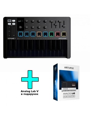 MIDI-клавіатура Arturia MiniLab 3 Deep Black + Arturia Analog Lab V