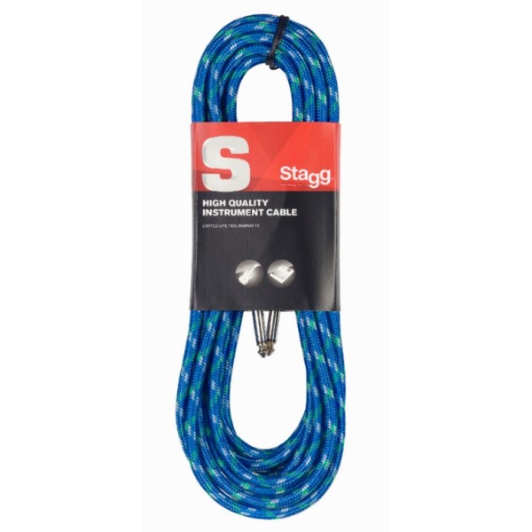 Інструментальний кабель Jack 6.3 мм моно тато - Jack 6.3 мм моно тато STAGG SGC3VT BL Інструментальний кабель Jack 6.3 мм моно тато - Jack 6.3 мм моно тато STAGG SGC3VT BL