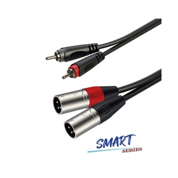 Готовий аудіокабель Roxtone SACC190L1, 2х1x0.14 кв. мм, зов. діаметр 4x8 мм, 1 м