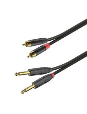 Готовый соединительный аудиокабель Roxtone GPTC200L1, 2x2x0.22 кв.мм, диаметр 5x10 мм, 1м.