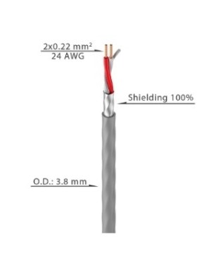 Кабель микрофонный Roxtone MC036-300, 2x0,22 кв.мм, вн.диаметр 3,8 мм, 300 м