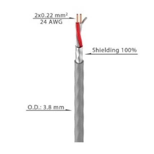 Кабель мікрофонний Roxtone MC036-300, 2x0,22 кв.мм, вн.діаметр 3,8 мм, 300 м