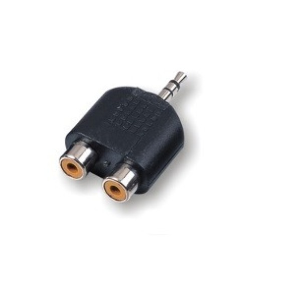 Перехідник Roxtone RA044 2 x RCA female (мама) - Jack 3.5 stereo male (тато)