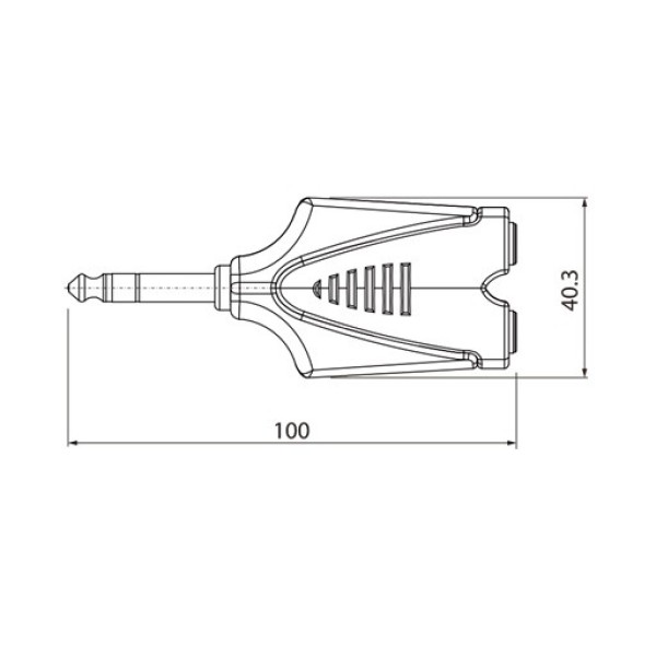 Перехідник Roxtone RPAN300 6.3mm jack stereo male (тато) - 2x6.3 jack stereo female (мама)