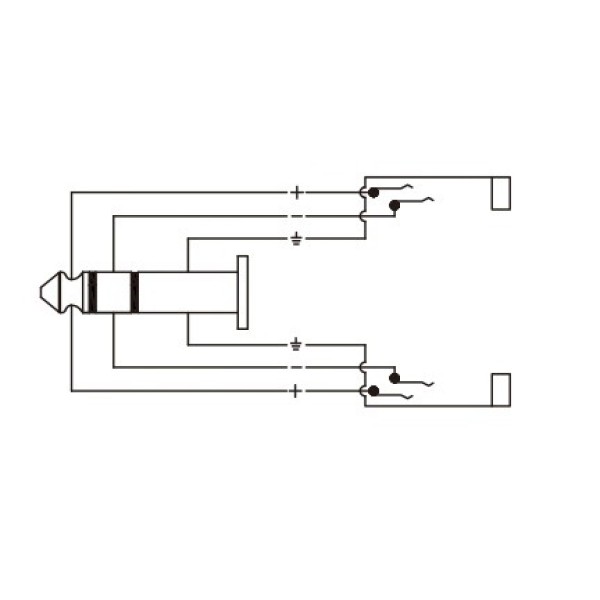 Перехідник Roxtone RPAN300 6.3mm jack stereo male (тато) - 2x6.3 jack stereo female (мама)