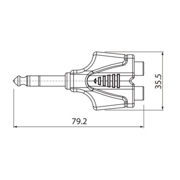 Перехідник Roxtone RPAN330 6.3mm jack stereo male (тато) - 2xRCA female (мама)
