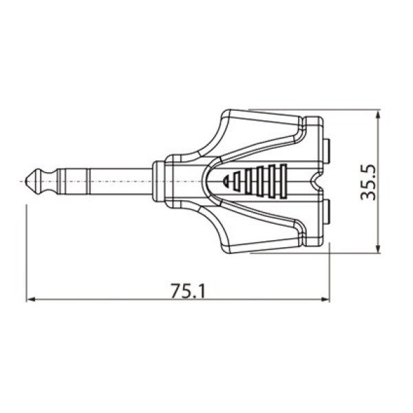 Перехідник Roxtone RPAN340 6.3mm jack stereo male (тато) - 2x3.5mm jack stereo female (мама)