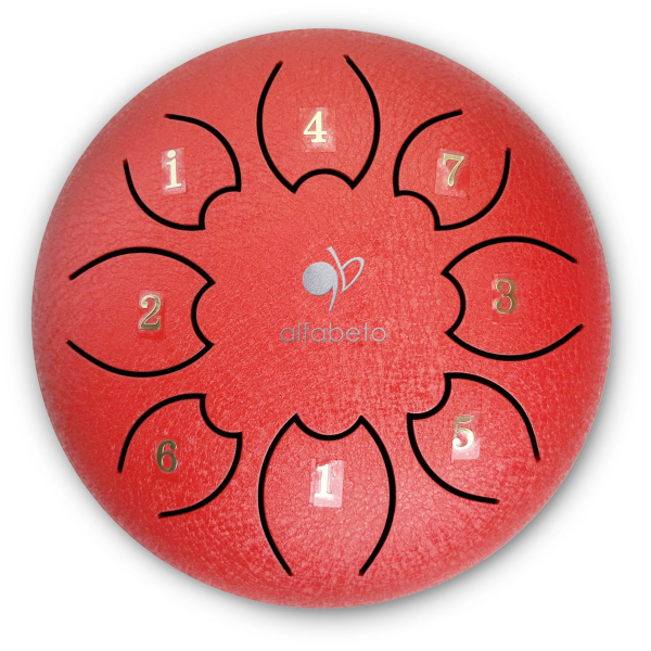 Ґлюкофон Alfabeto GLP6-8RD 6" (глюкофон з 8 пелюстками, червоний, з комплектом аксесуарів)