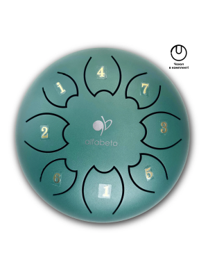 Ґлюкофон Alfabeto GLP6-8DG 6" (глюкофон з 8 пелюстками, темно-зелений, з комплектом аксесуарів)