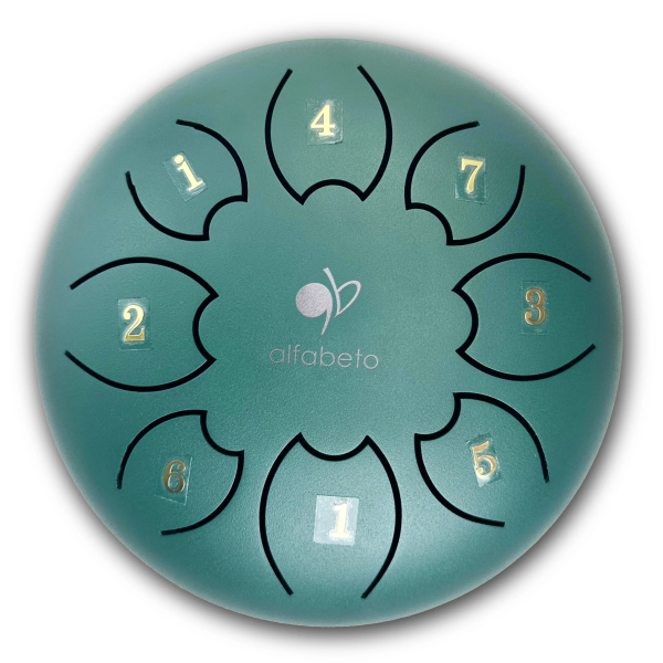 Ґлюкофон Alfabeto GLP6-8DG 6" (глюкофон з 8 пелюстками, темно-зелений, з комплектом аксесуарів)