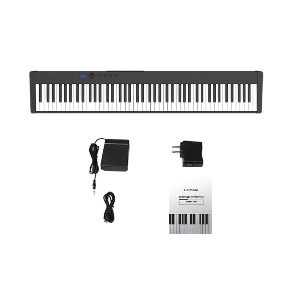 Цифрове піаніно Harmony 88HV з чохлом – 88 молоточкових клавіш, Bluetooth, студійні функції