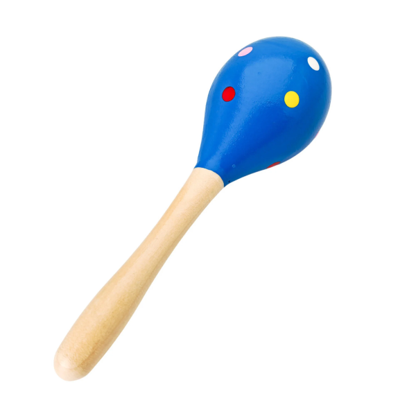 Маракас Alfabeto MR20-BLC – пластиковий шейкер у формі яйця, синій, зручна ручка