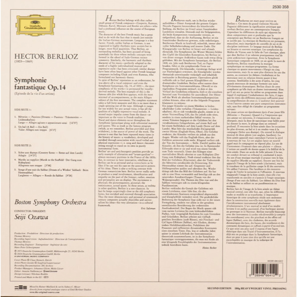 Вінілова платівка Seiji Ozawa & Boston Symphony Orchestra - Hector Berlioz: Symphonie fantastique [L