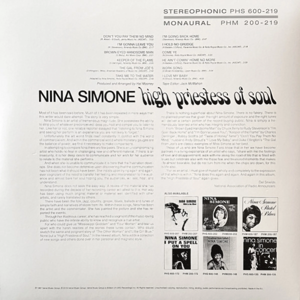 Вінілова платівка Nina Simone - High Priestess Of Soul [LP]