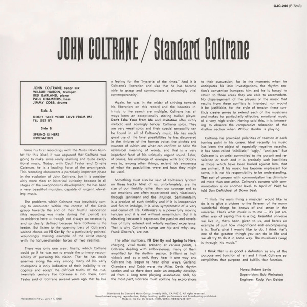 Вінілова платівка John Coltrane - Standard Coltrane [LP]