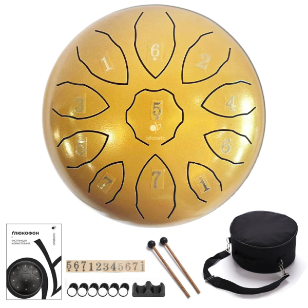 Глюкофон Alfabeto GLP8-11GL 8" – 11 пелюсток, F Tonality, азотована сталь, золотий