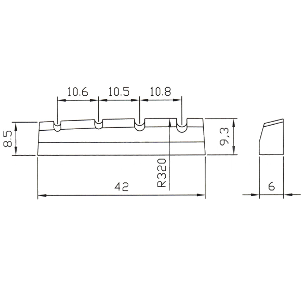 Поріжок верхній для 4-струнної бас-гітари PAXPHIL NT007 (WH) Поріжок верхній для 4-струнної бас-гітари PAXPHIL NT007 (WH)