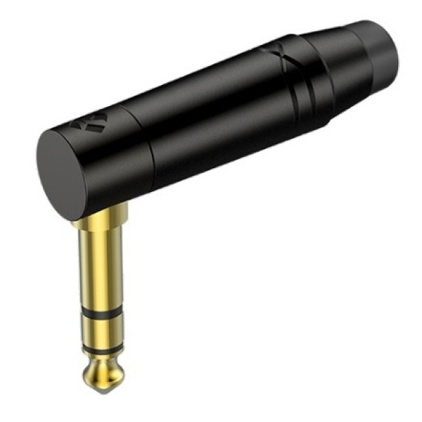 Роз'єм кутовий Roxtone RJ3RPP-BK-BG Jack 6.3mm (stereo)