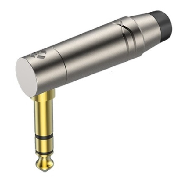 Роз'єм кутовий Roxtone RJ3RPP-BK-NG Jack 6.3mm (stereo)