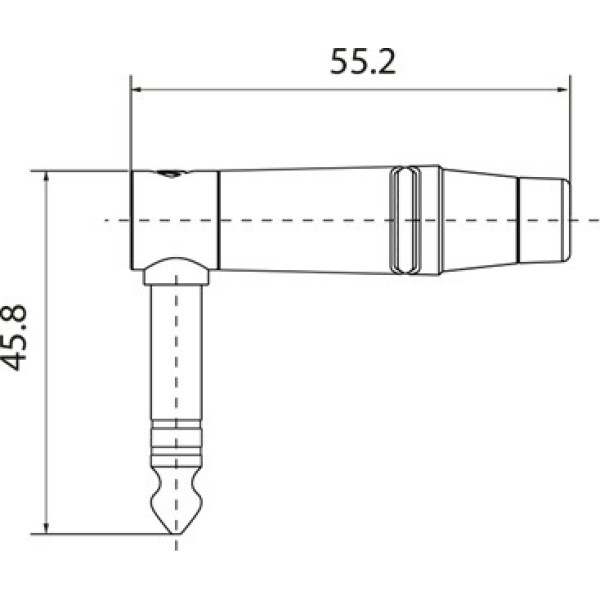 Роз'єм кутовий Roxtone RJ3RPP-RD-BG Jack 6.3mm (stereo)