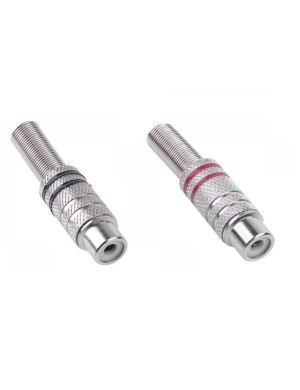 Разъем Roxtone GNI0065 RCA никель 2 полоски, на кабель