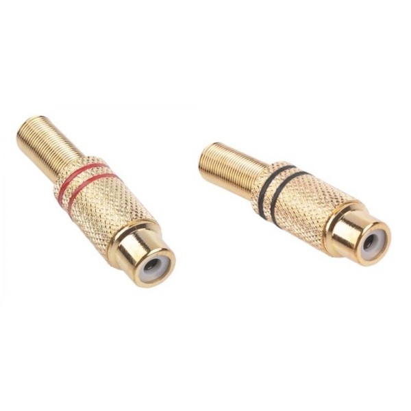 Роз'єм Roxtone GNI0069 RCA позолочений. 2 смужки, на кабель