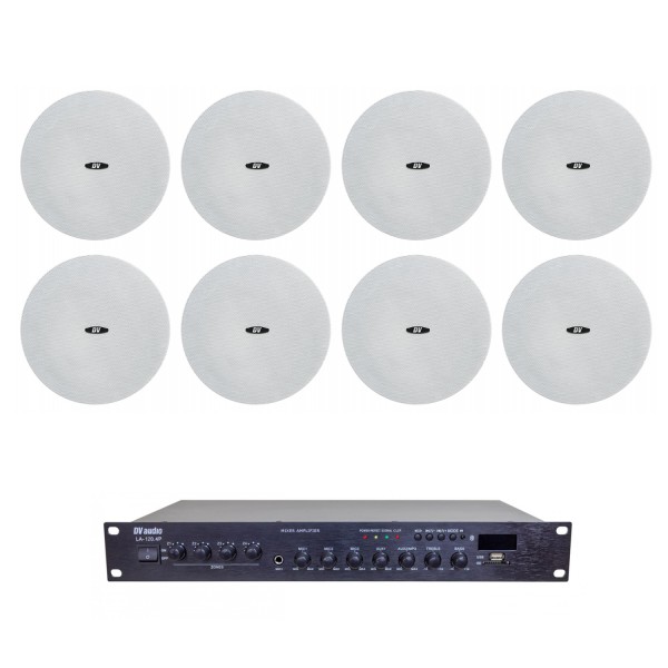 Комплект звуку DV audio LA1208CMG6W для приміщення до 120м.кв Комплект звуку DV audio LA1208CMG6W для приміщення до 120м.кв
