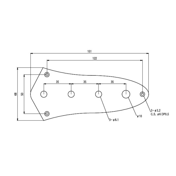 Панель для бас-гітари PAXPHIL HC002 CR JB-STYLE CONTROL PLATE (CHROME)
