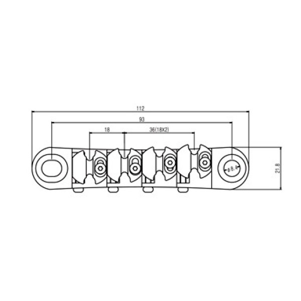 Бридж для 4-струнної бас-гітари PAXPHIL BB100 CR