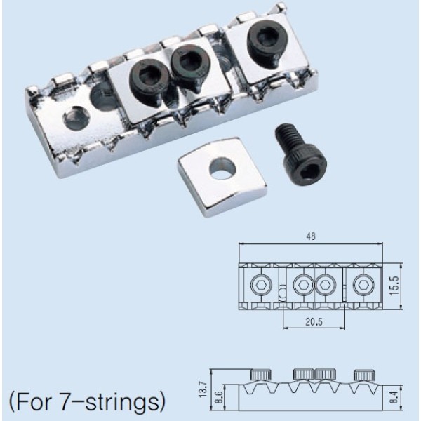 Тремоло для 7-струнної електрогітари PAXPHIL BL007 (Chrome)