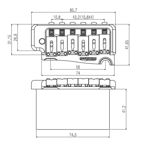 Тремоло для електрогітари PAXPHIL WVPSB (CR)