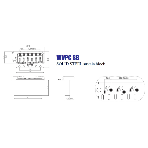 Тремоло для електрогітари PAXPHIL WVPСSB (CR)