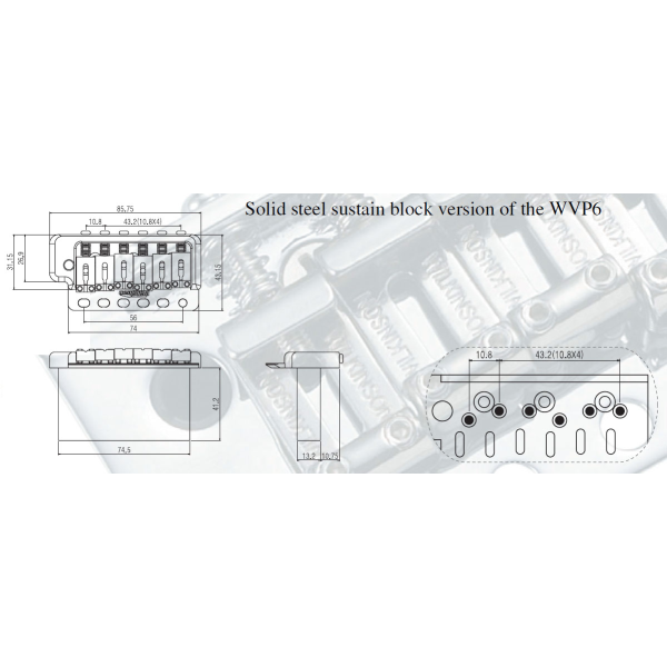 Тремоло для електрогітари PAXPHIL WVP6SB (CR)