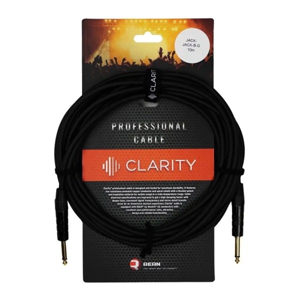 Інструментальний кабель Clarity JACK-JACK-B-G/10m Інструментальний кабель Clarity JACK-JACK-B-G/10m