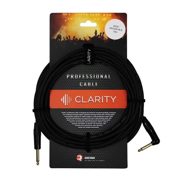 Інструментальний кабель Clarity JACK-JACK(R)-B-G/10m