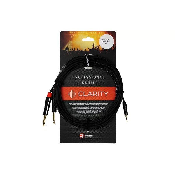 Комутаційний кабель Clarity miniJACK-2xJACK-B/5m