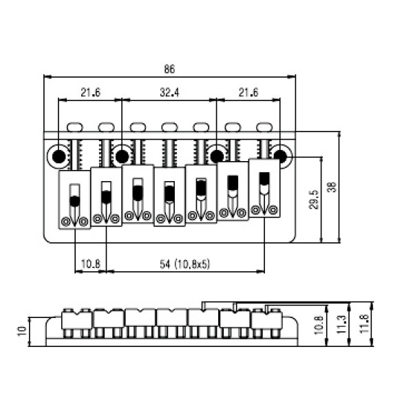 Бридж для 7-струнної електрогітари PAXPHIL BN071 (BK)