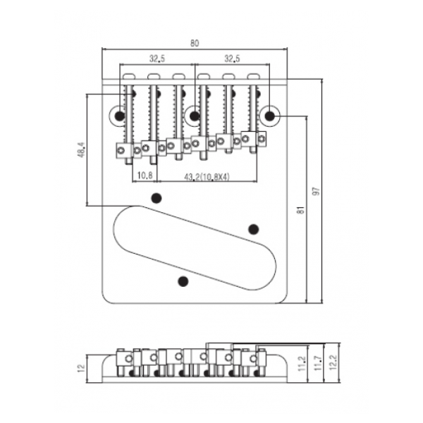 Бридж для електрогітари PAXPHIL BT002 (CR)