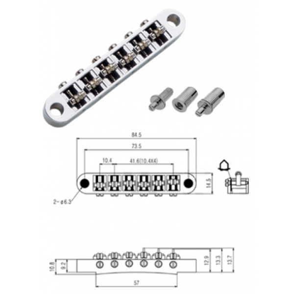 Бридж для електрогітари PAXPHIL BM025 (BK)