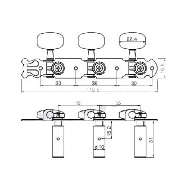 Кілки для класичної гітари PAXPHIL JC78 NI