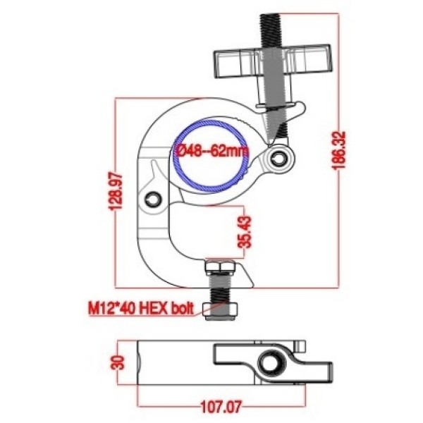 Струбцина для кріплення New Light 260B130ZY-SM12N