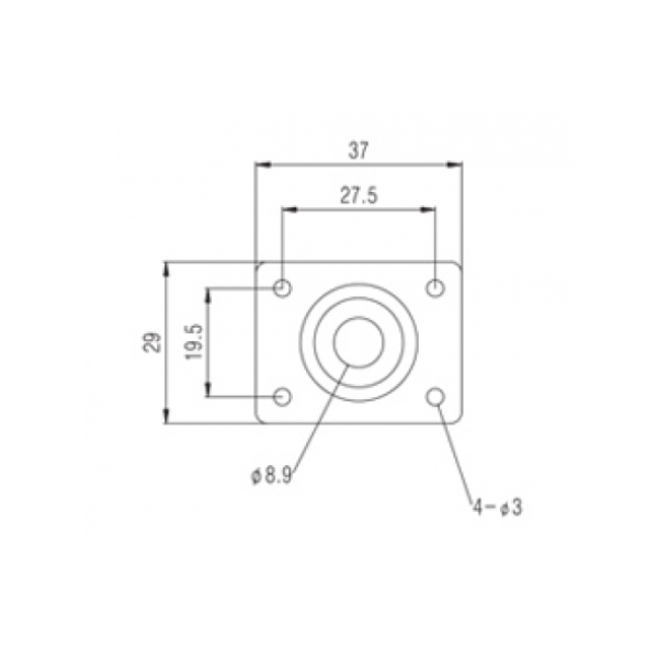Роз'єм-планка прямокутна PAXPHIL HJ005 BK