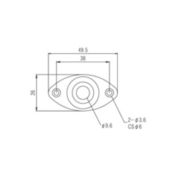 Роз'єм-планка овальна PAXPHIL HJ002 BK