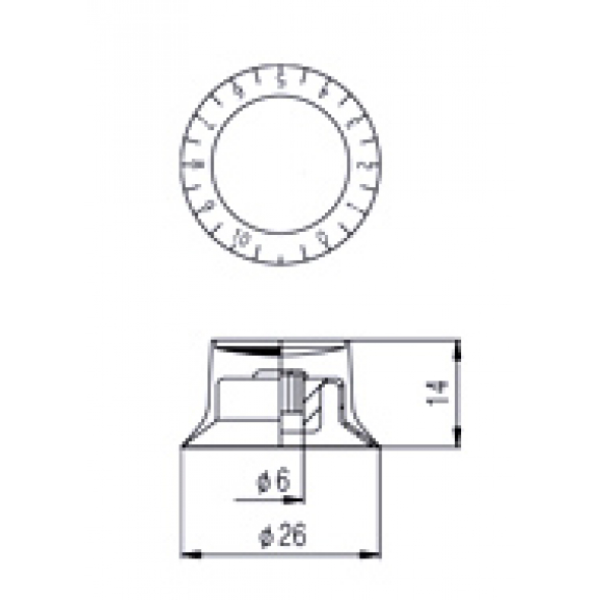 Ручка для потенціометра "тон" PAXPHIL KST42
